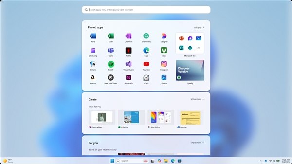 微软展示Windows 11五种开始菜单概念图:可能永远不会发布