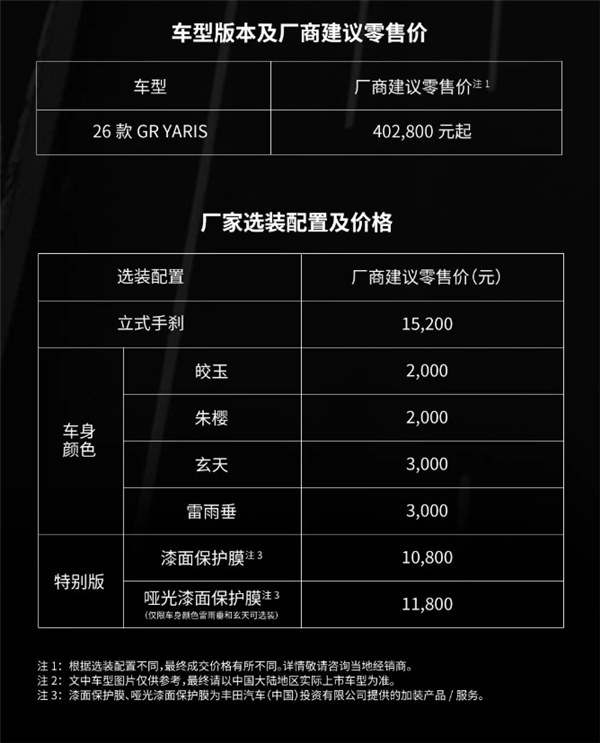 最强三缸“买菜车” 新款丰田GR YARIS在中国上市：40.28万起