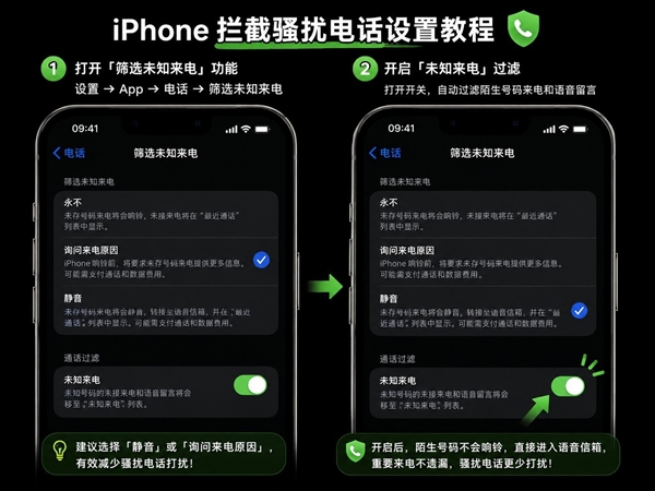 陌生电话太烦人 iPhone一个设置直接拦住骚扰电话